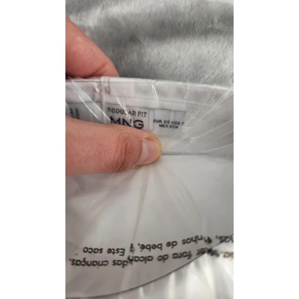 Mango Women's XS White Regular Cotton Lyocell Blend Shirt NWT - Picture 4 of 6